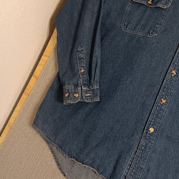 Cabela's Vintage Denim Shirt Mens XXXL Blue Embroidered Big Man Hunting Logo - Picture 4 of 13